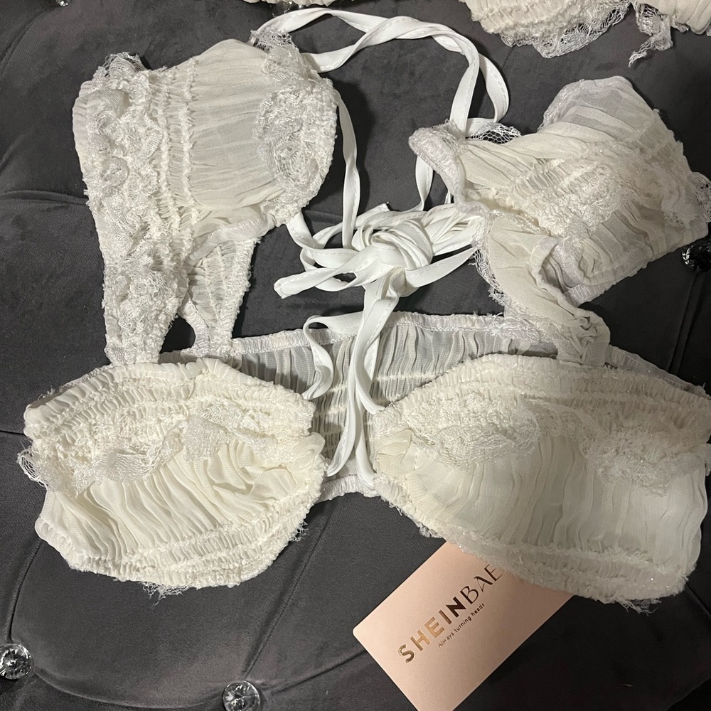 SHEIN White Lace 2 piece set